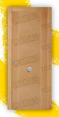 Puerta Block Blindada Mod. Oporto Grecado-BL Haya Vaporizada 2060x870 mm.