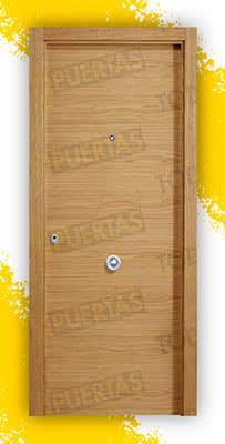 Puerta Block Blindada Mod. Palermo Roble 2060x870 mm.