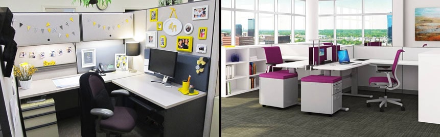 Usar colores para decorar despachos de trabajo
