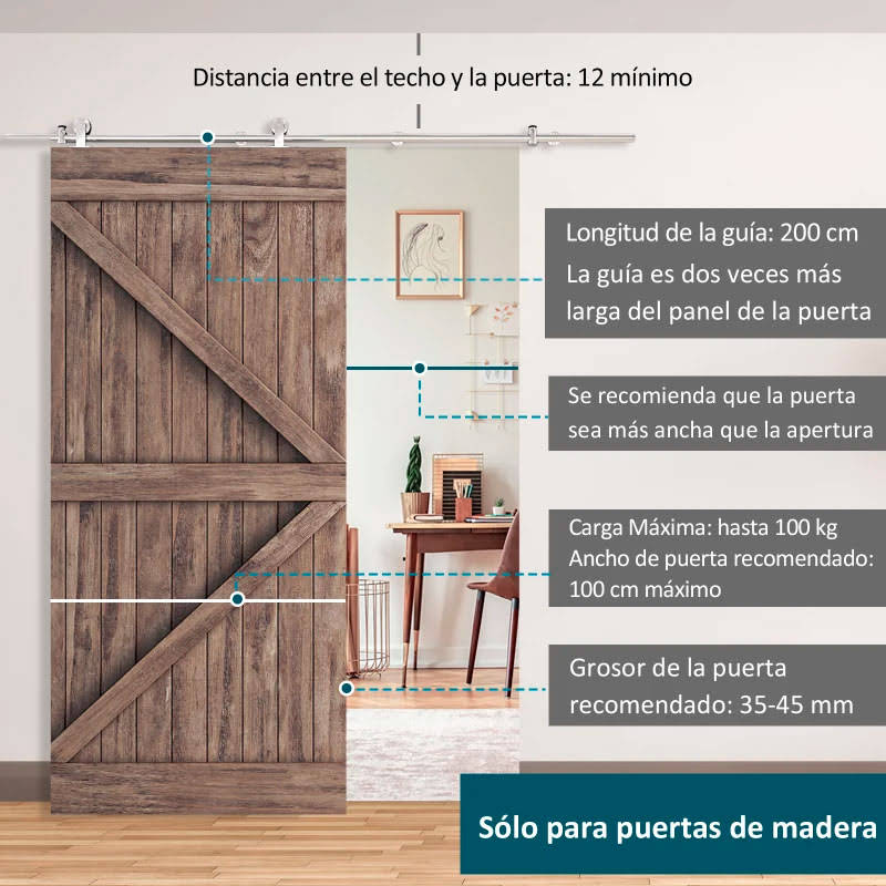 Guía Puerta Corredera Riel Acero (Inox)