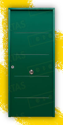 Puerta Acorazada 1105 Sagacor 100 Verde Musgo 6005 (Dos Caras Iguales)