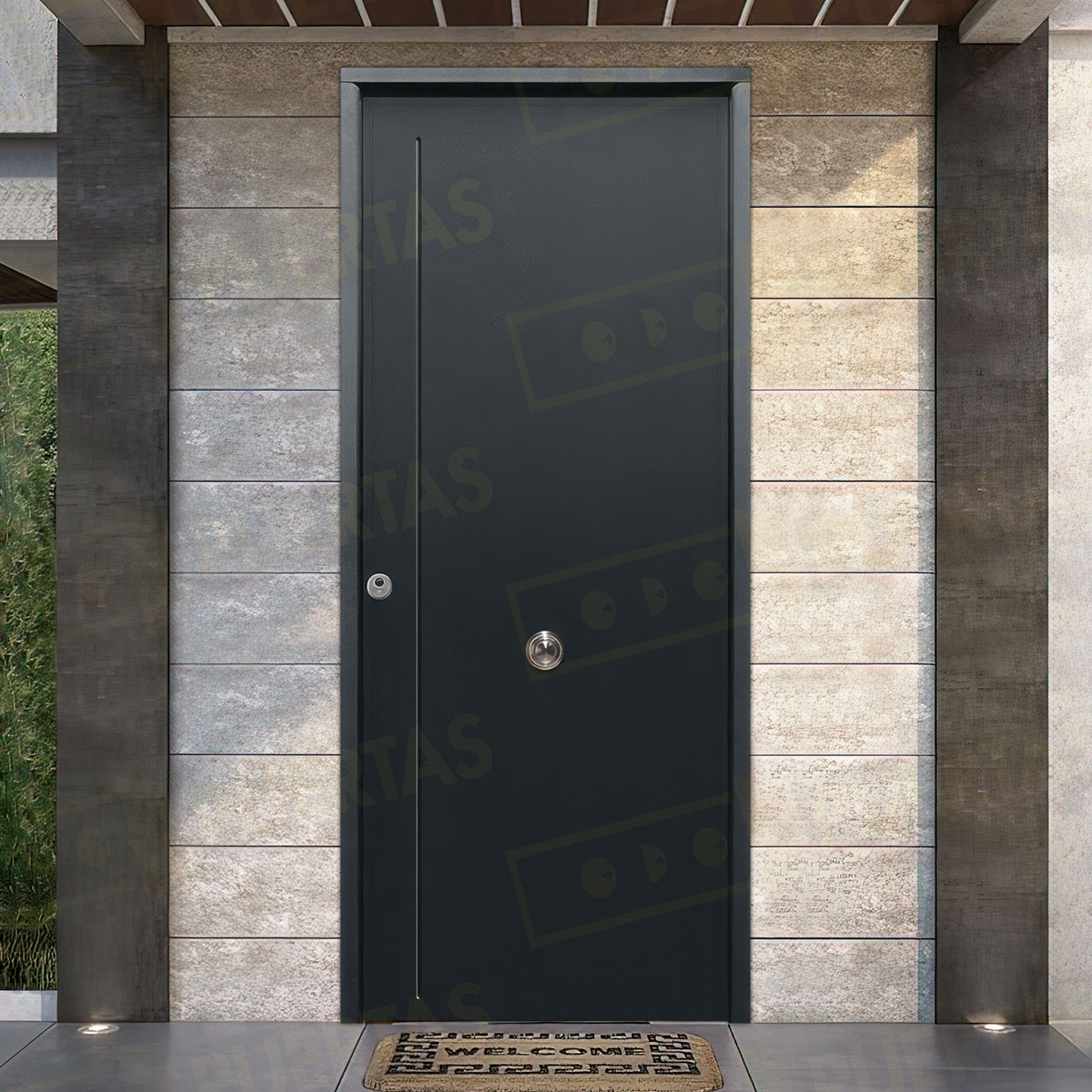 Puerta Acorazada 1120 Sagacor 100 Gris Oxidon (Dos Caras Iguales)