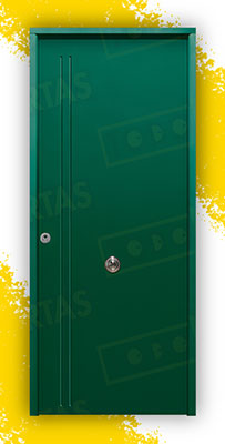 Puerta Acorazada 1130 L Sagacor 100 Verde Musgo 6005 (Dos Caras Iguales)