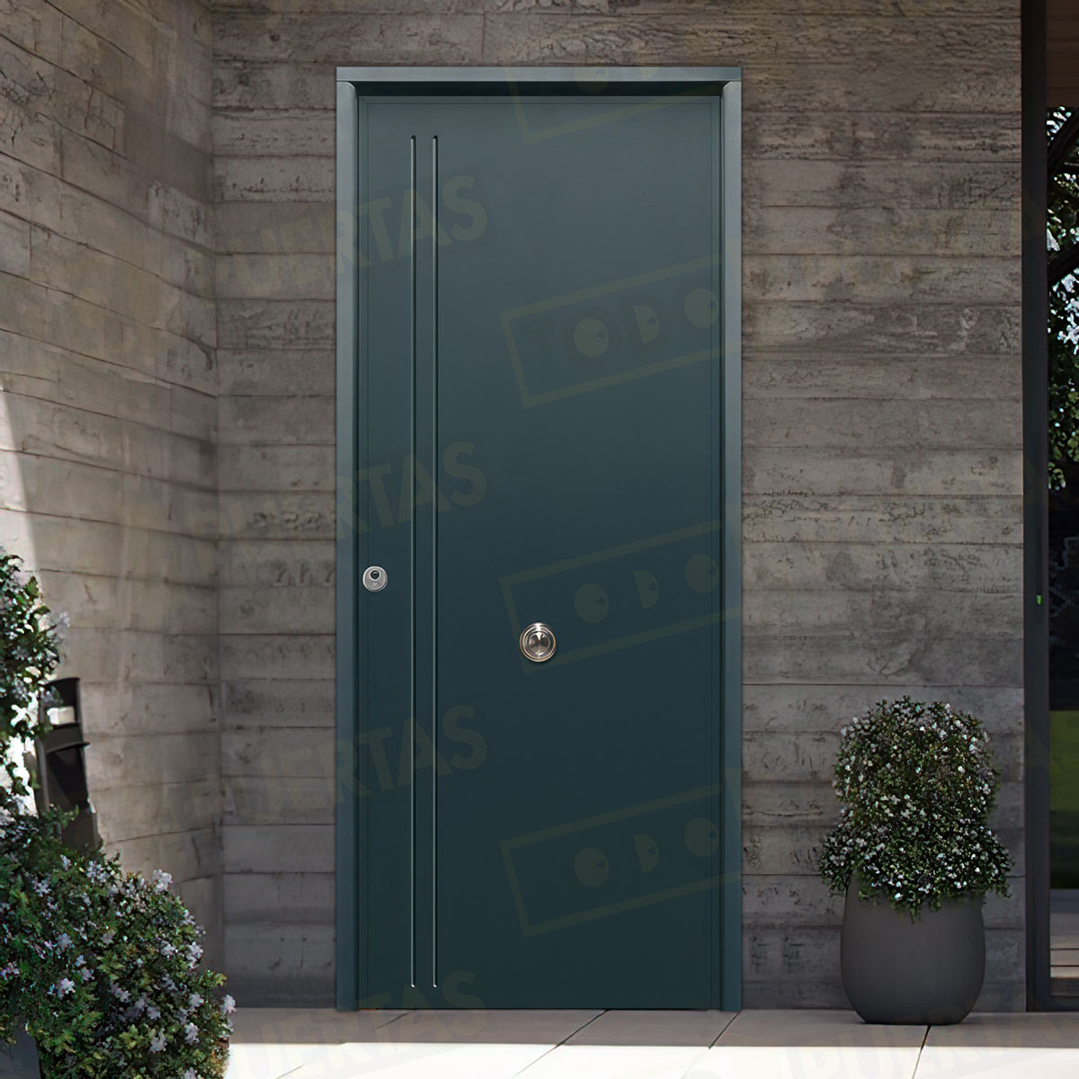 Puerta Acorazada 1130 L Sagacor 100 Gris Antracita 7016 (Dos Caras Iguales)