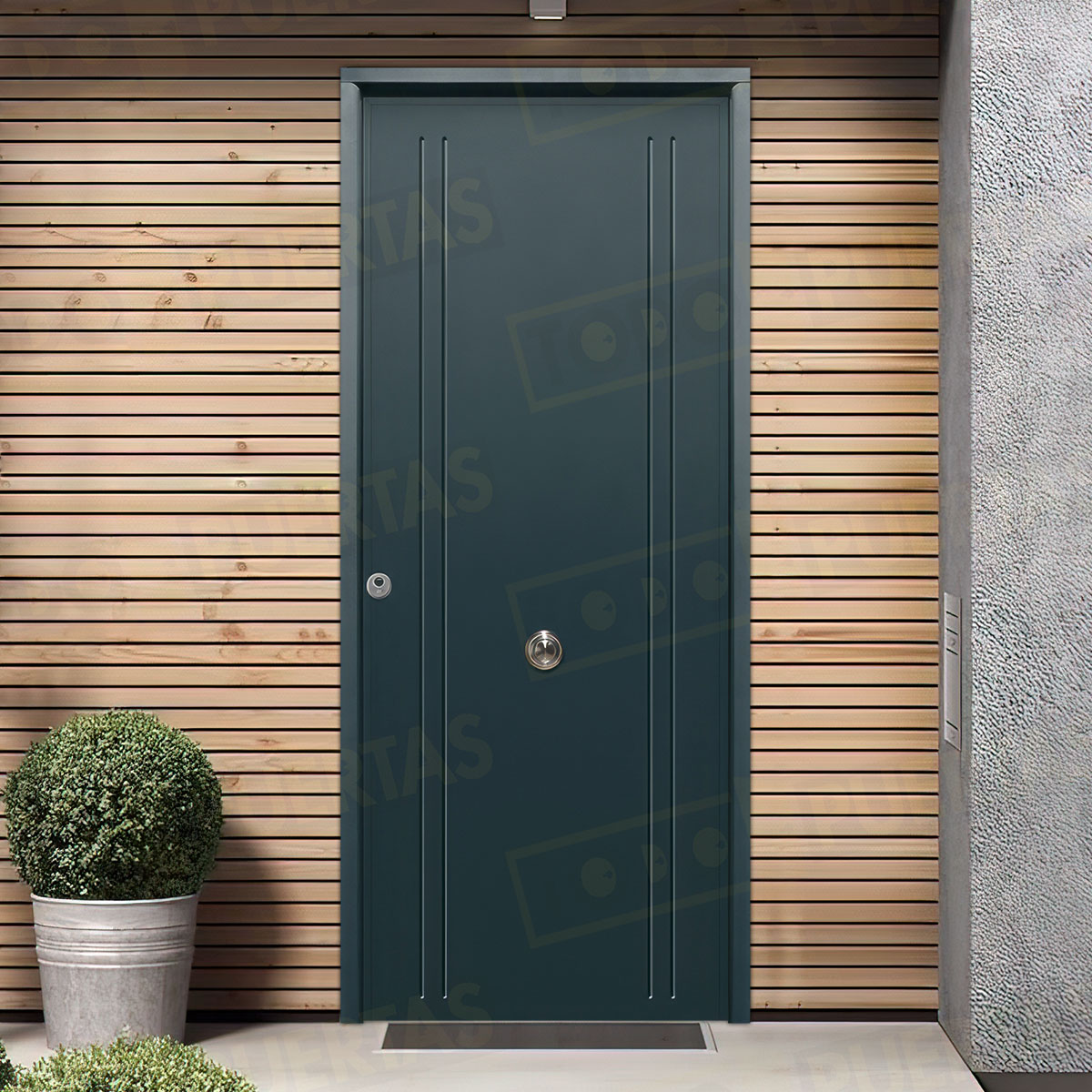 Puerta Acorazada 1150 L Sagacor 100 Gris Antracita 7016 (Dos Caras Iguales)