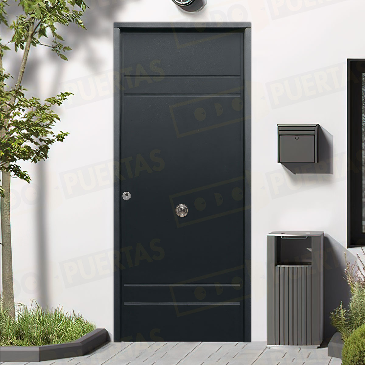 Puerta Acorazada Azalea Sagacor 100 Gris Oxidon (Dos Caras Iguales)