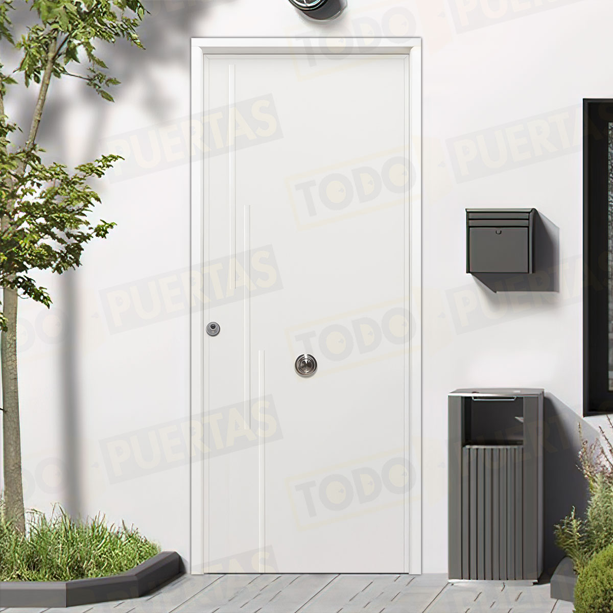 Puerta Acorazada Camelia Sagacor 100 Blanca (Dos Caras Iguales)