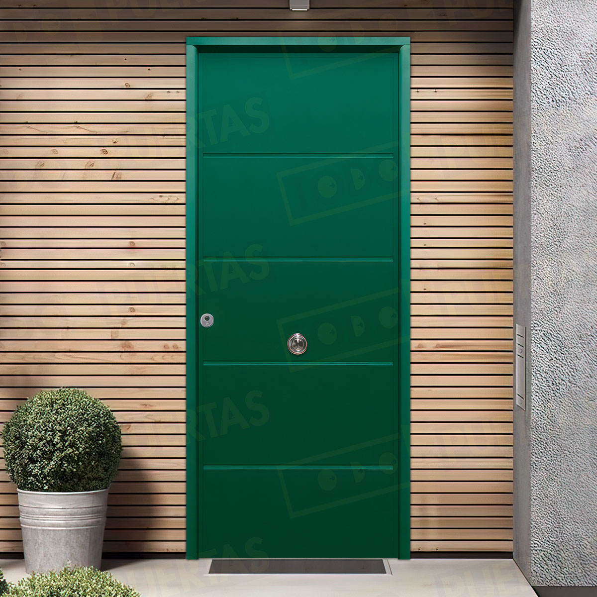 Puerta Acorazada Cintia Sagacor 100 Verde Musgo 6005 (Dos Caras Iguales)