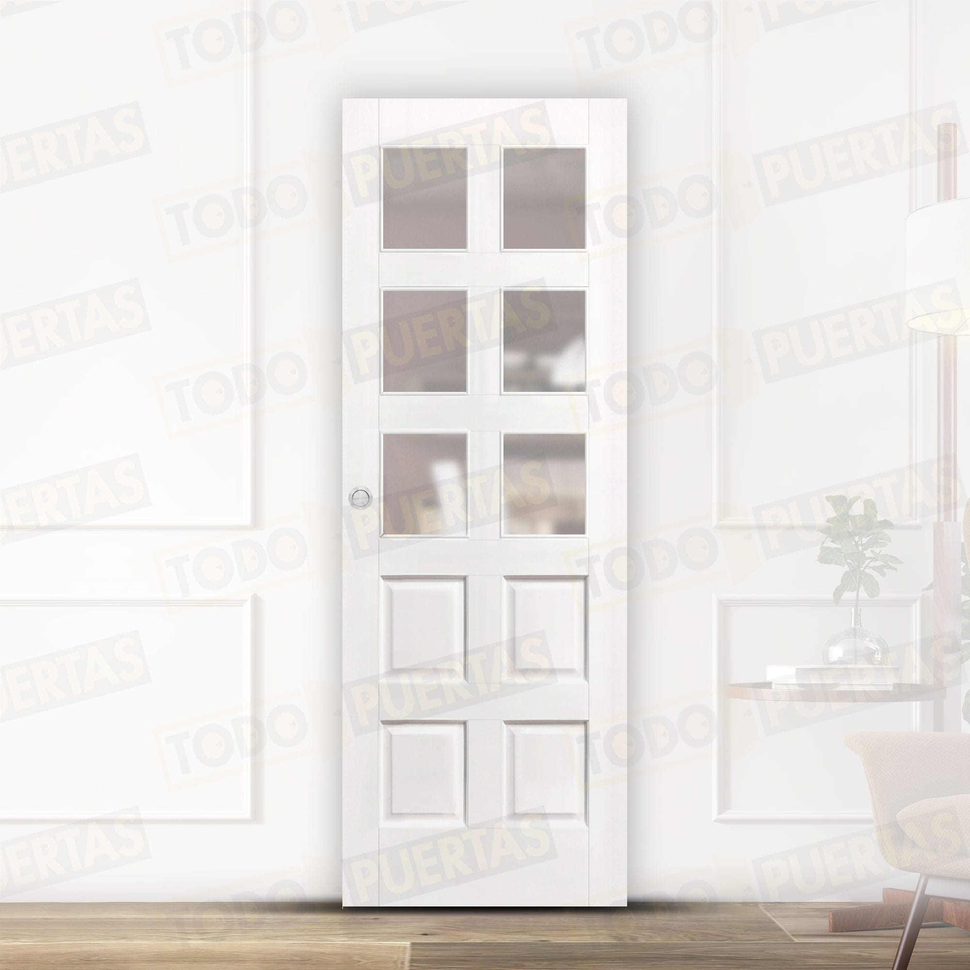 Puerta Corredera Mod. Blasco 10 ZV6 Lacada Blanca