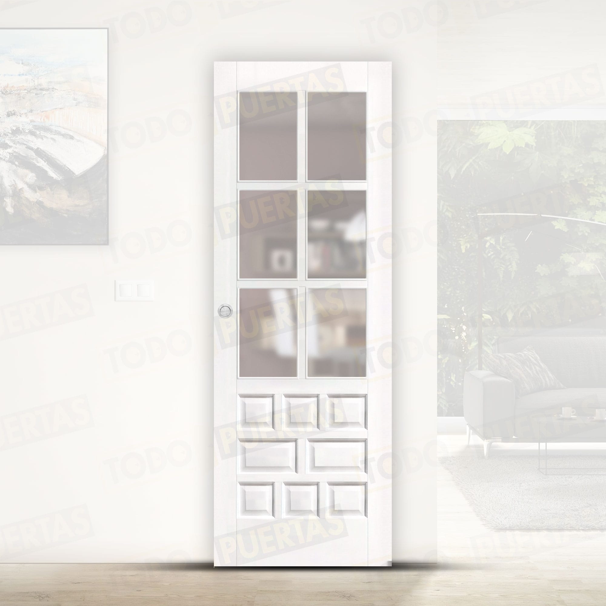 Puerta Corredera Mod. Castellana ZV6 Lacada Blanca