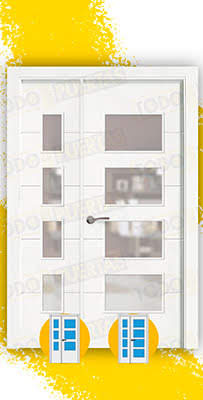 Puerta Doble de Salón Lacada Blanca Mod. Dakar