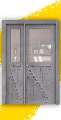 Puerta Granero Doble Salón Madera Mod. GR001 V1 (Tinte Ceniza)