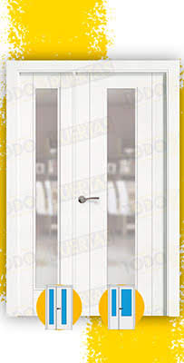Puerta Doble de Salón Lacada Blanca Mod. Pekín
