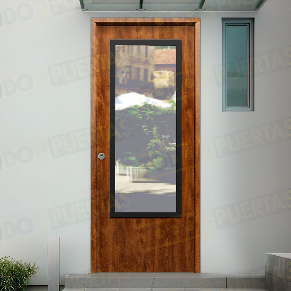 Puerta Galvanizada 1110-CR / 1110 Saga 100 Cristal Embero (Cara Interior Lisa)