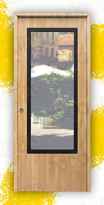 Puerta Galvanizada 1110-CR / 1110 Saga 100 Cristal Roble (Cara Interior Lisa)