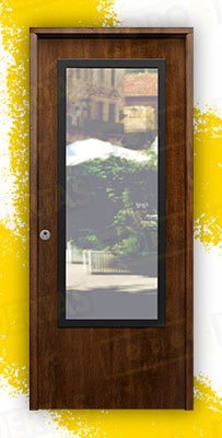 Puerta Galvanizada 1110-CR / 1110 Saga 100 Cristal Roble Viejo (Cara Interior Lisa)