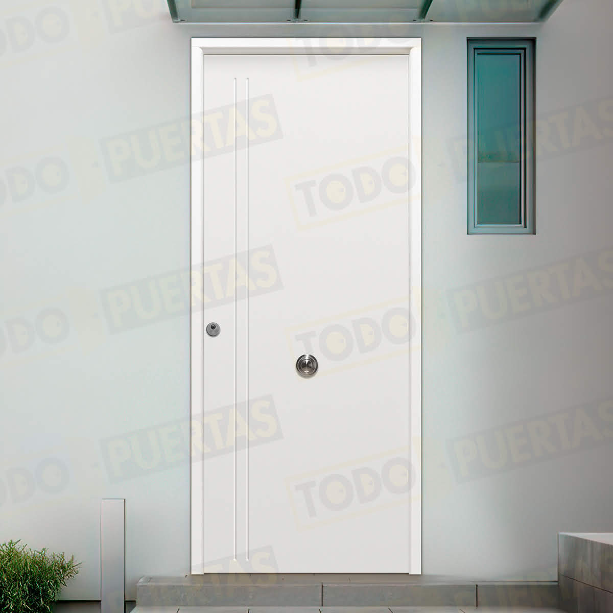 Puerta Galvanizada 1130 / 1110 Saga 100 Blanca (Cara Interior Lisa)