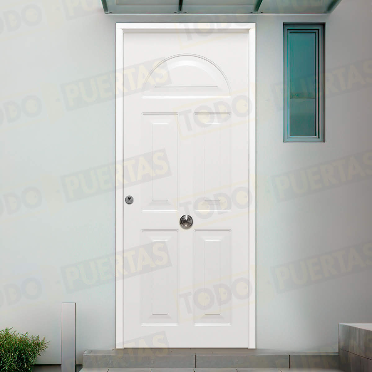 Puerta Galvanizada Coral / 1110 Saga 100 Blanca (Cara Interior Lisa)