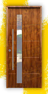 Puerta Galvanizada Cintia-CRL / 1110 Saga 100 Cristal Embero (Cara Interior Lisa)