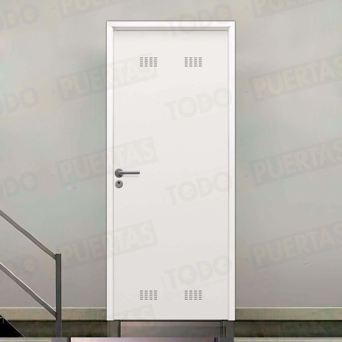 Puerta Galvanizada 1110 Trast-Secur TS-100 Blanca (Dos Caras Iguales)