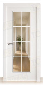 Puerta Block Maciza Lacada Blanca Mod. África V8