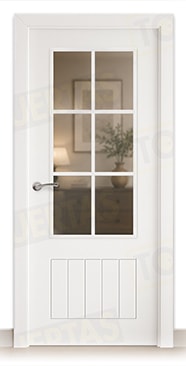 Puerta Block Maciza Lacada Blanca Mod. Casablanca V6