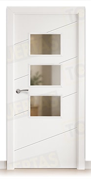 Puerta Block Maciza Lacada Blanca Mod. Cuzco BZV3