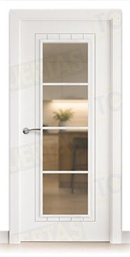 Puerta Block Maciza Lacada Blanca Mod. Edimburgo V4