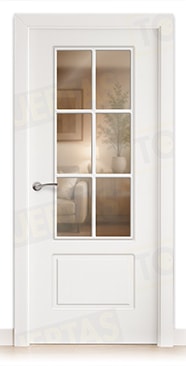 Puerta Block Maciza Lacada Blanca Mod. Gabón V6