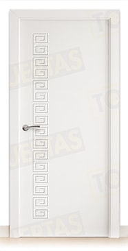 Puerta Block Maciza Lacada Blanca Mod. Grecia