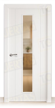 Puerta Block Maciza Lacada Blanca Mod. Pekín V1C