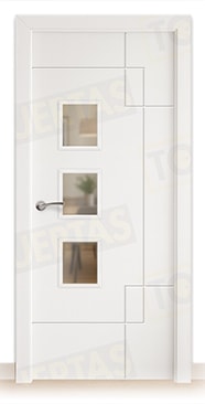 Puerta Block Maciza Lacada Blanca Mod. Praia BZV3L