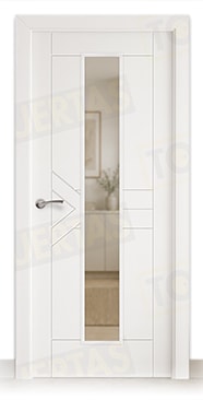 Puerta Block Maciza Lacada Blanca Mod. Sima V1C
