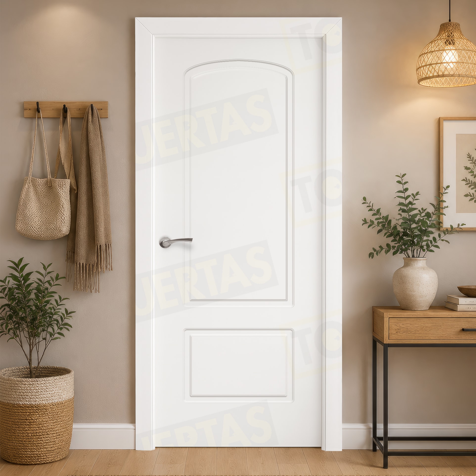 Puerta Block Maciza Lacada Blanca Mod. Ghana