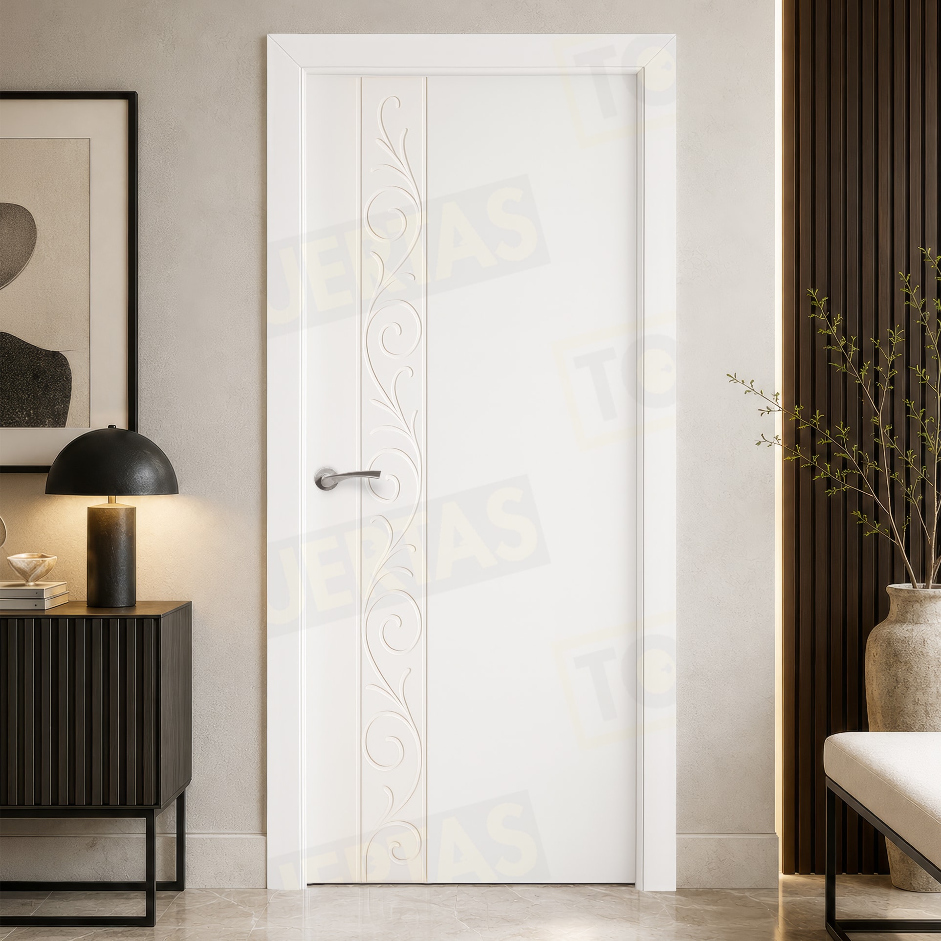 Puerta Block Maciza Lacada Blanca Mod. Moncayo