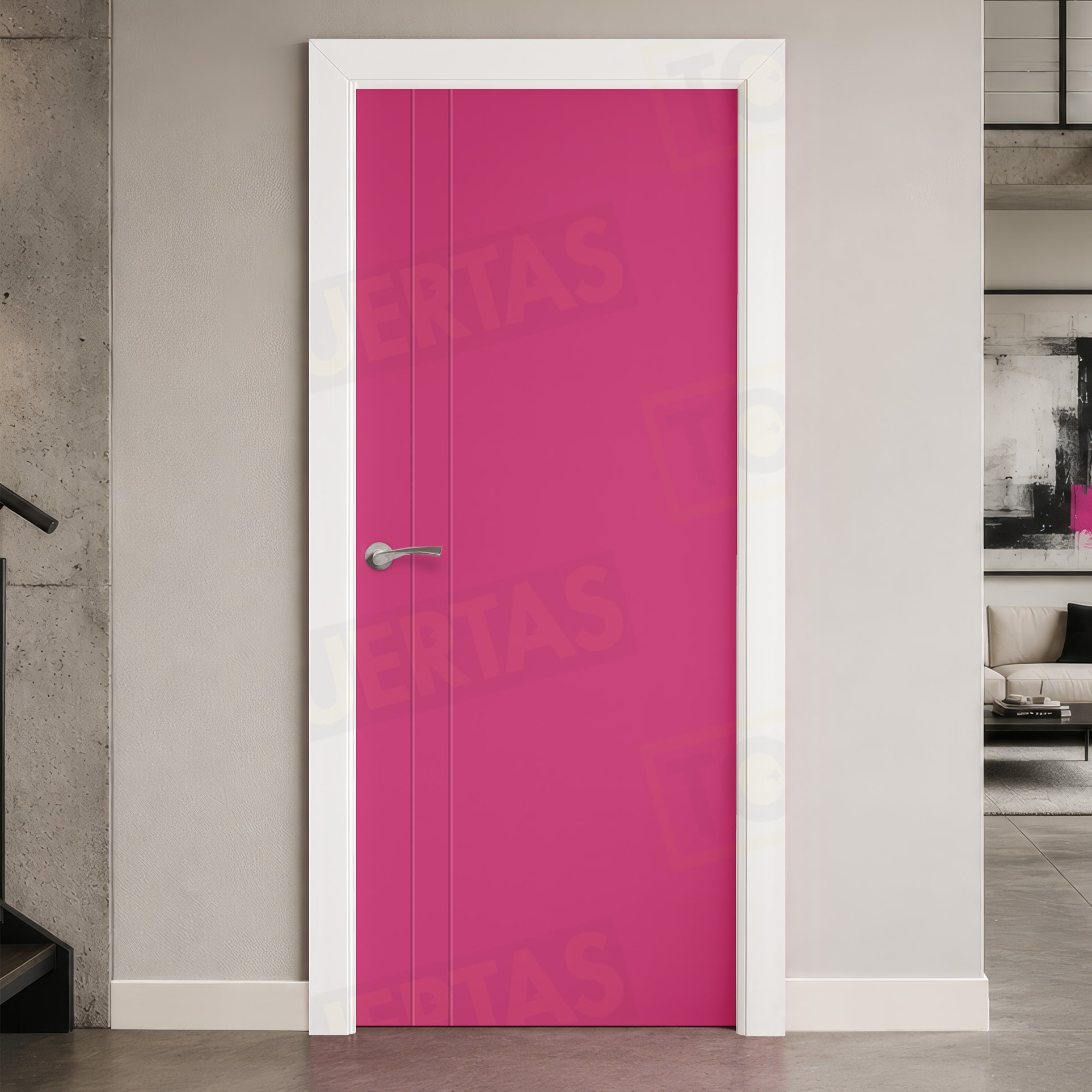 Puerta Block Maciza ColorLac RAL Magenta Tele 4010 Mod. Álava