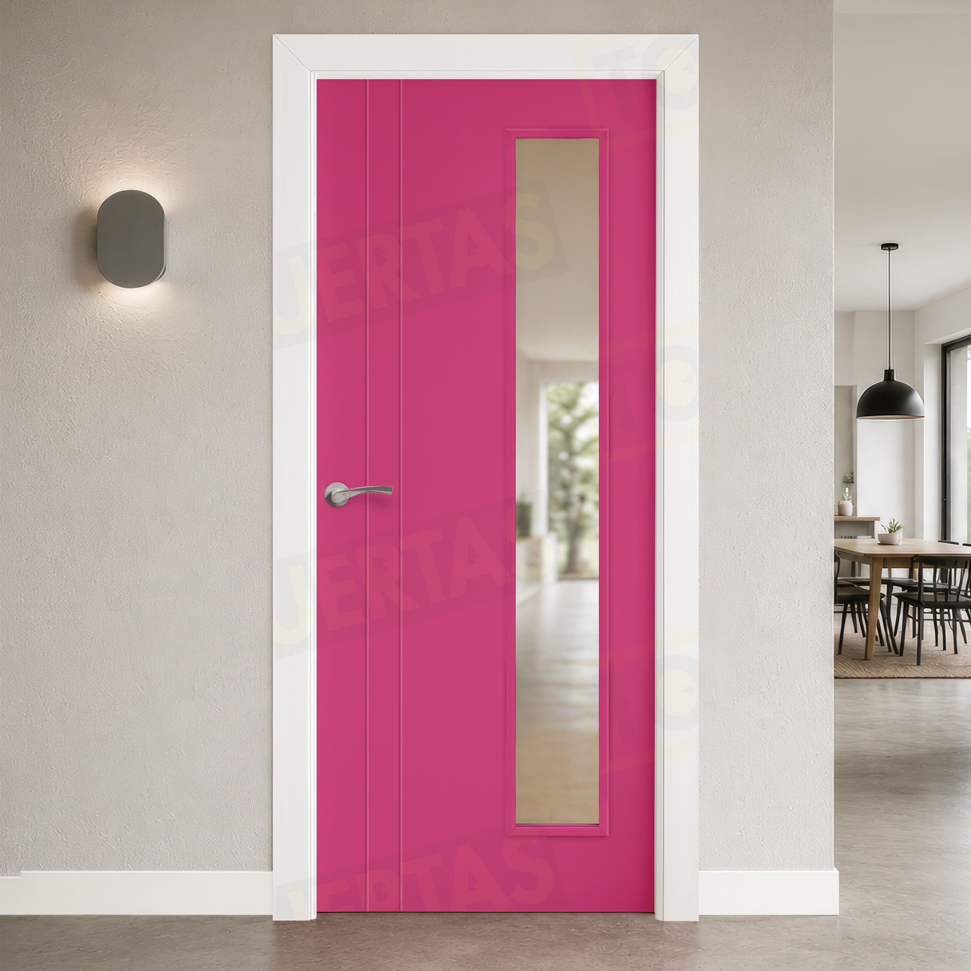 Puerta Block Maciza ColorLac RAL Magenta Tele 4010 Mod. Álava V1L