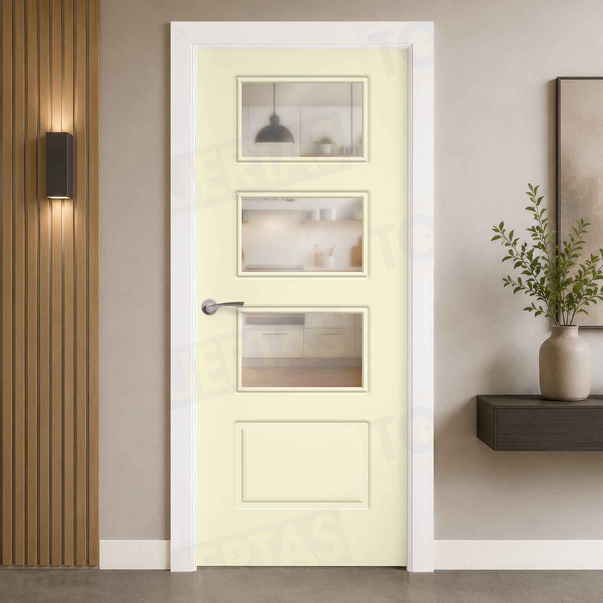 Puerta Block Maciza ColorLac RAL Blanco Perla 1013 Mod. Bangkok V3