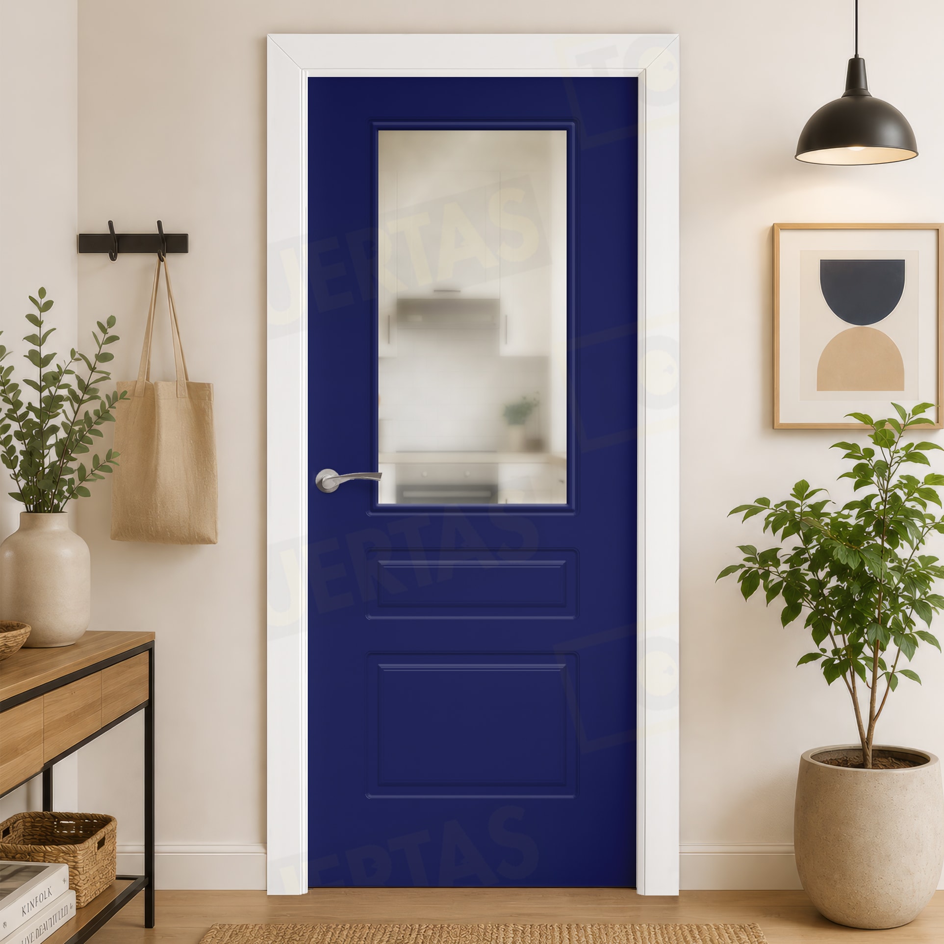 Puerta Block Maciza ColorLac RAL Azul Señales 5005 Mod. Kyoto V1