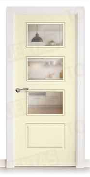 Puerta Block Maciza ColorLac RAL Blanco Perla 1013 Mod. Bangkok V3