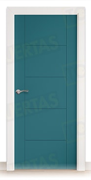 Puerta Block Maciza ColorLac RAL Azul Agua 5021 Mod. Budapest