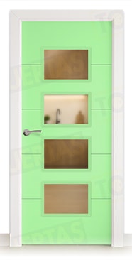 Puerta Block Maciza ColorLac RAL Verde Blanquecino 6019 Mod. Dakar BV4