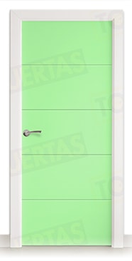 Puerta Block Maciza ColorLac RAL Verde Blanquecino 6019 Mod. Dakar