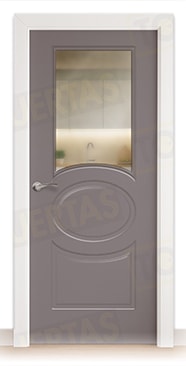 Puerta Block Maciza ColorLac RAL Gris Platino 7036 Mod. Guinea ZV1