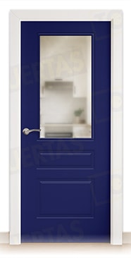 Puerta Block Maciza ColorLac RAL Azul Señales 5005 Mod. Kyoto V1