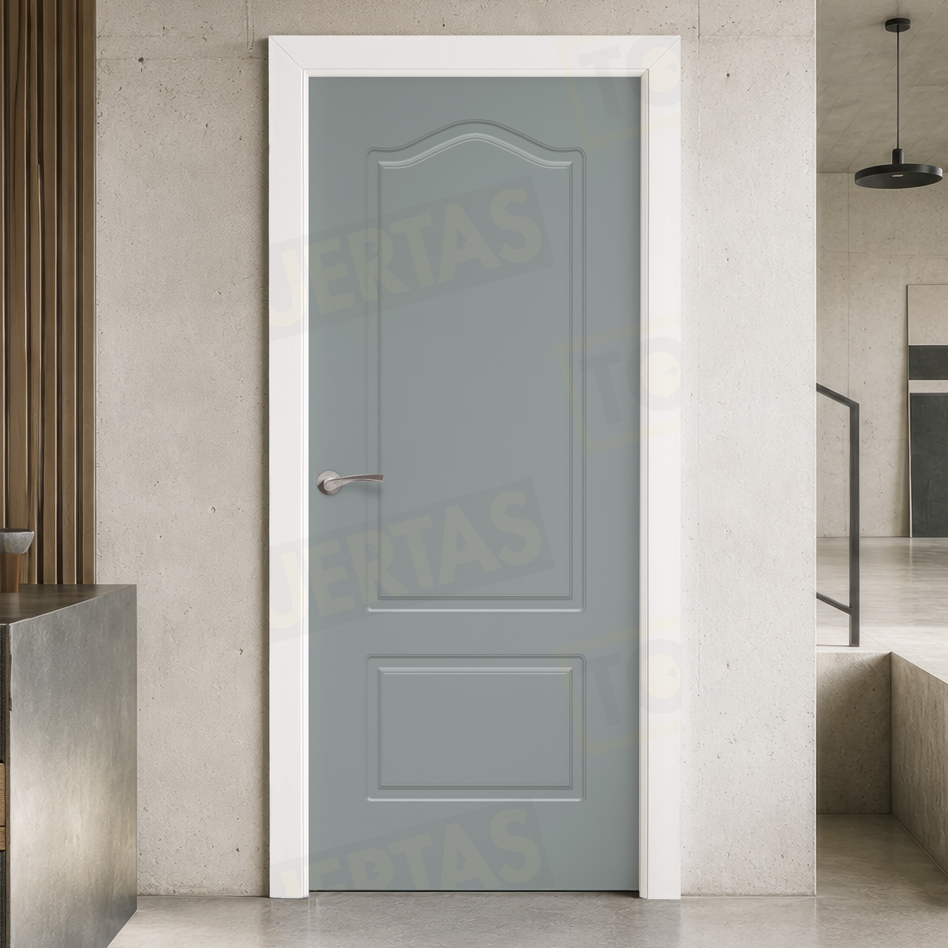 Puerta Block Maciza ColorLac RAL Gris Plata 7001 Mod. Togo