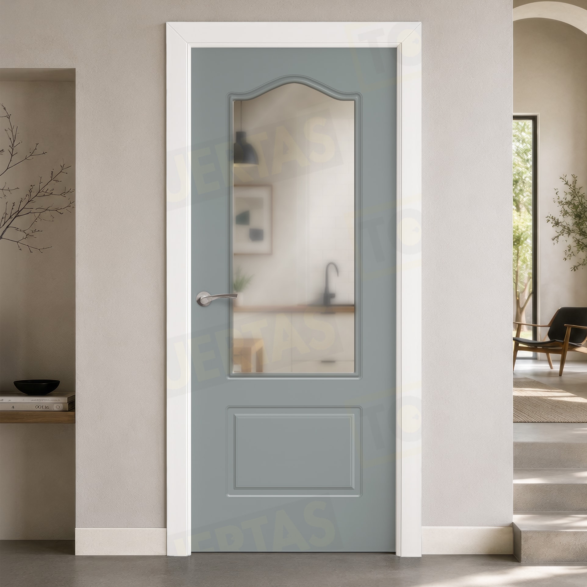 Puerta Block Maciza ColorLac RAL Gris Plata 7001 Mod. Togo ZV1