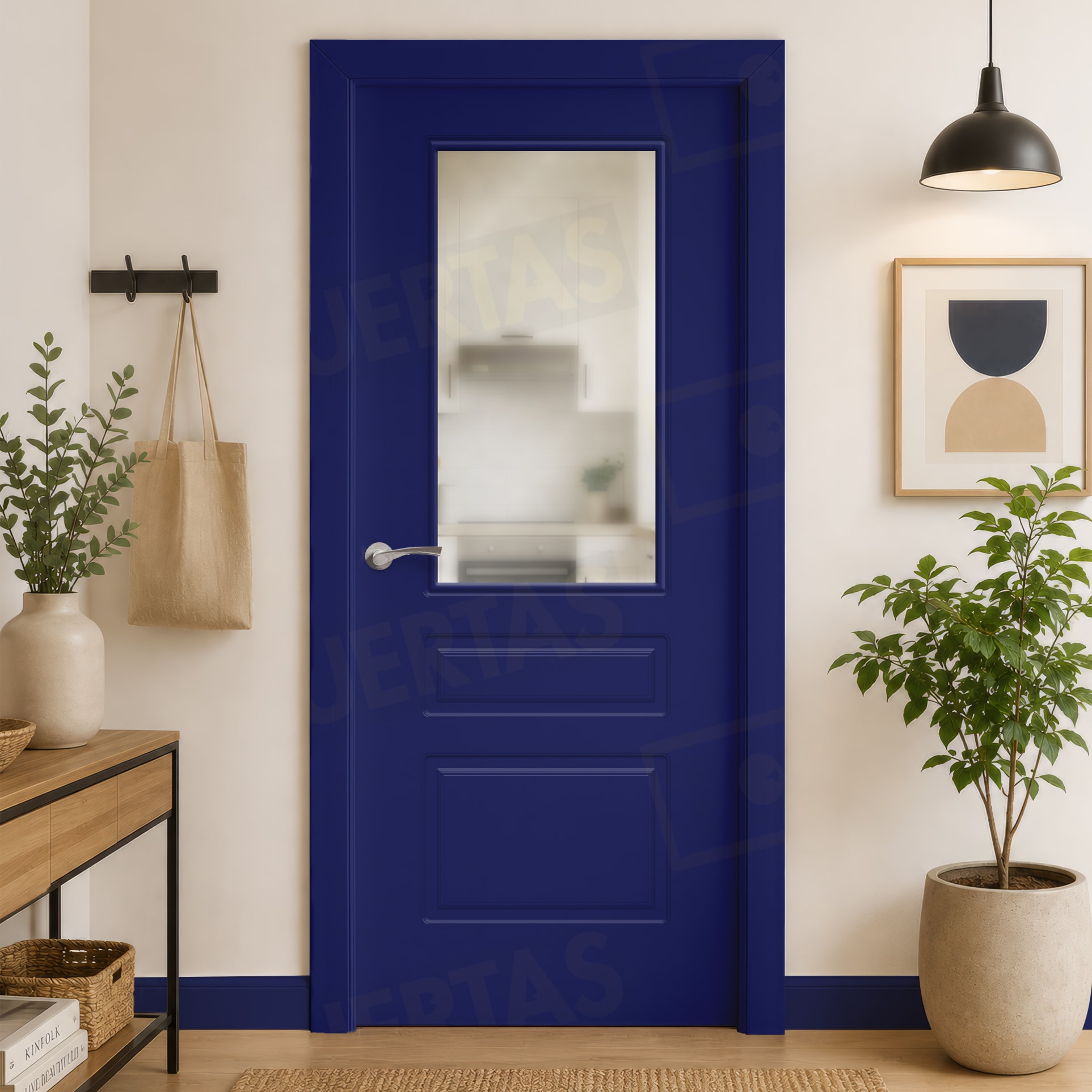 Puerta Block Maciza Lacada RAL Azul Señales 5005 Mod. Kyoto V1