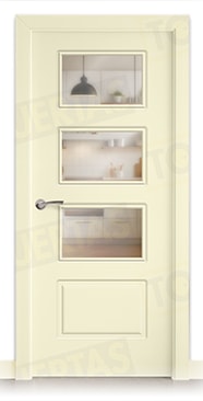 Puerta Block Maciza Lacada RAL Blanco Perla 1013 Mod. Bangkok V3