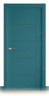 Puerta Block Maciza Lacada RAL Azul Agua 5021 Mod. Budapest